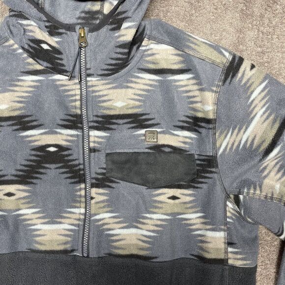 Roark Jacket Men’s Large Blue Fleece Hoodie Teton Aztec 1/2 Zip Sweater Hike - Picture 4 of 10